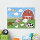 Farm Animals and Barn Cut-Out Illustration - Horizontal Wall Decal