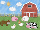 Farm Animals and Barn Cut-Out Illustration - Horizontal Wall Decal