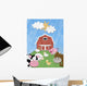 Farm Animals and Barn Cut-Out Illustration - Vertical Wall Decal