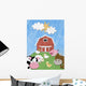 Farm Animals and Barn Cut-Out Illustration - Vertical Wall Decal