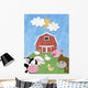 Farm Animals and Barn Cut-Out Illustration - Vertical Wall Decal