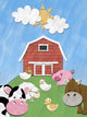 Farm Animals and Barn Cut-Out Illustration - Vertical Wall Decal