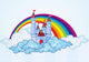 Cartoon Castle Sky Wall Decal