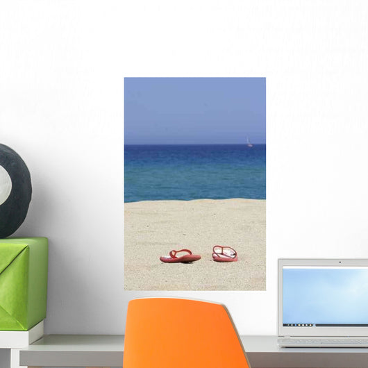 Flip Flops Empty Sandy Wall Decal