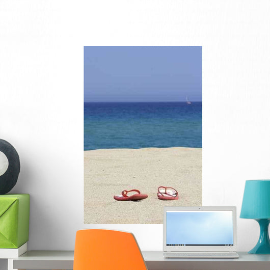 Flip Flops Empty Sandy Wall Decal