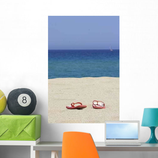 Flip Flops Empty Sandy Wall Decal