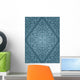 Seamless Blue Retro Floral Pattern Wall Decal