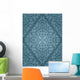 Seamless Blue Retro Floral Pattern Wall Decal