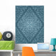 Seamless Blue Retro Floral Pattern Wall Decal