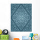 Seamless Blue Retro Floral Pattern Wall Decal
