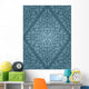 Seamless Blue Retro Floral Pattern Wall Decal
