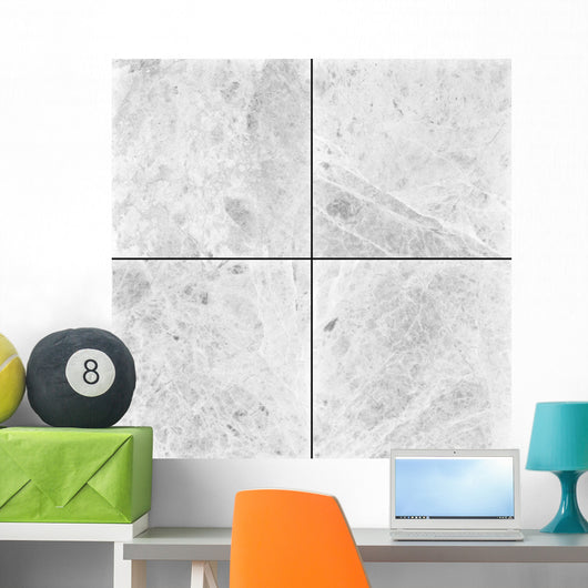 Four Different White Marble Wall Decal