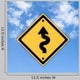 Curves Ahead Warning Sign Wall Decal