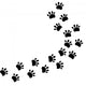 Animal Walk Print Wall Decal Sticker Set 1
