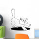 Running Fluffy Cat Fot Wall Decal