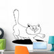 Running Fluffy Cat Fot Wall Decal