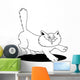 Running Fluffy Cat Fot Wall Decal