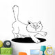 Running Fluffy Cat Fot Wall Decal