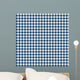 Blue Grunge Plaid Tablecloth Pattern Wall Decal
