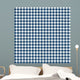 Blue Grunge Plaid Tablecloth Pattern Wall Decal