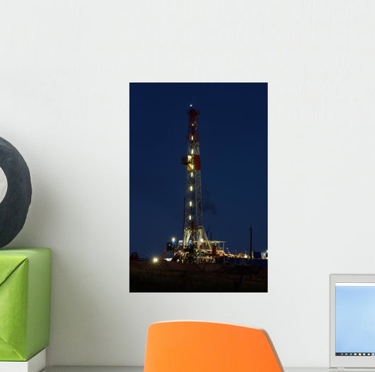 Drilling Rig Night Wall Decal