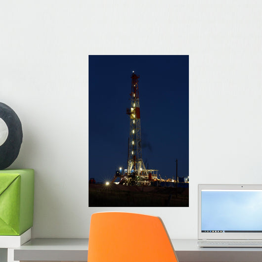 Drilling Rig Night Wall Decal