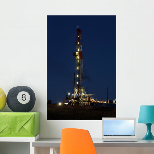Drilling Rig Night Wall Decal