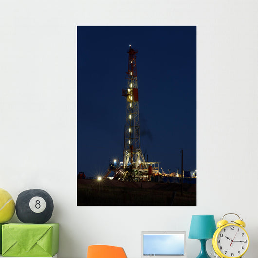 Drilling Rig Night Wall Decal