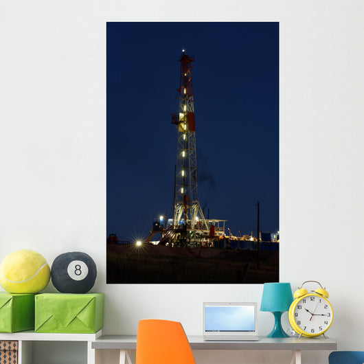Drilling Rig Night Wall Decal