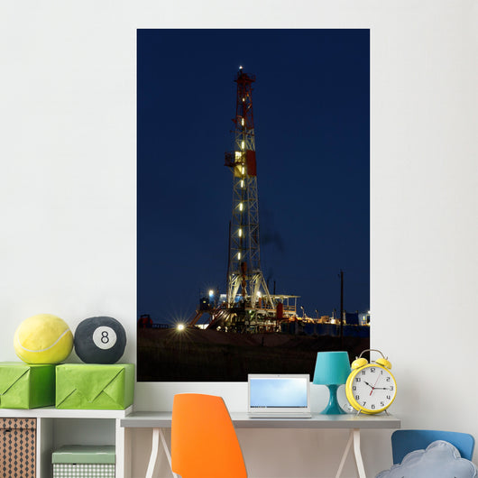 Drilling Rig Night Wall Decal