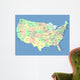 USA Map with Names Wall Decal
