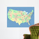 USA Map with Names Wall Decal