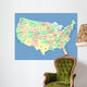 USA Map with Names Wall Decal