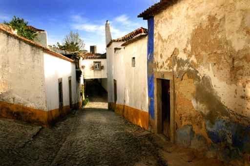 Back Street with Stucco Buildings Wall Decal