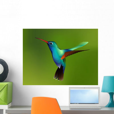 Hummingbird Wall Decal shown on a wall