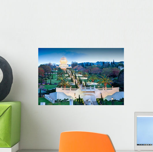 Night Bahai Gardens Israel Wall Decal