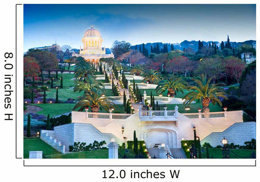 Night Bahai Gardens Israel Wall Decal