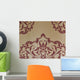 Red Damask Wallpaper Wall Decal