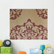 Red Damask Wallpaper Wall Decal