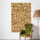 Stacked Logs Texture Natural Wall Decal