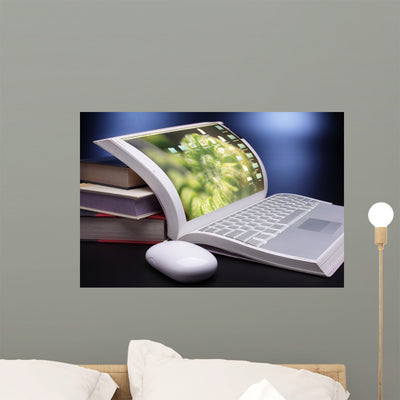 Just Click and Search Wall Decal shown on a wall
