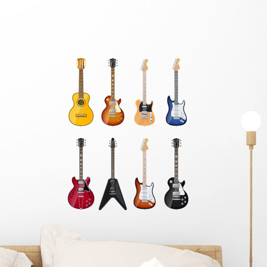 Acoustic and Electric Guitars Wall Decal
