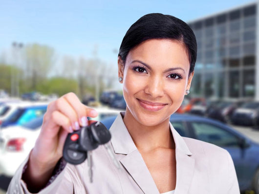 Woman with Car Key Wall Decal