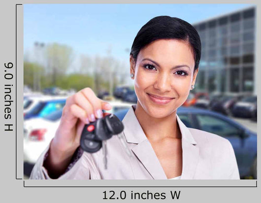 Woman with Car Key Wall Decal