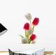Red and White Tulips Wall Decal