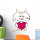 Valentine Cat Wall Decal