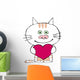 Valentine Cat Wall Decal