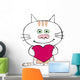 Valentine Cat Wall Decal