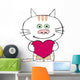 Valentine Cat Wall Decal