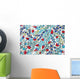 Flower Ceramic Texture Style Wall Decal